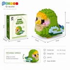 Green Budgie, Mini Brick Cute Bird