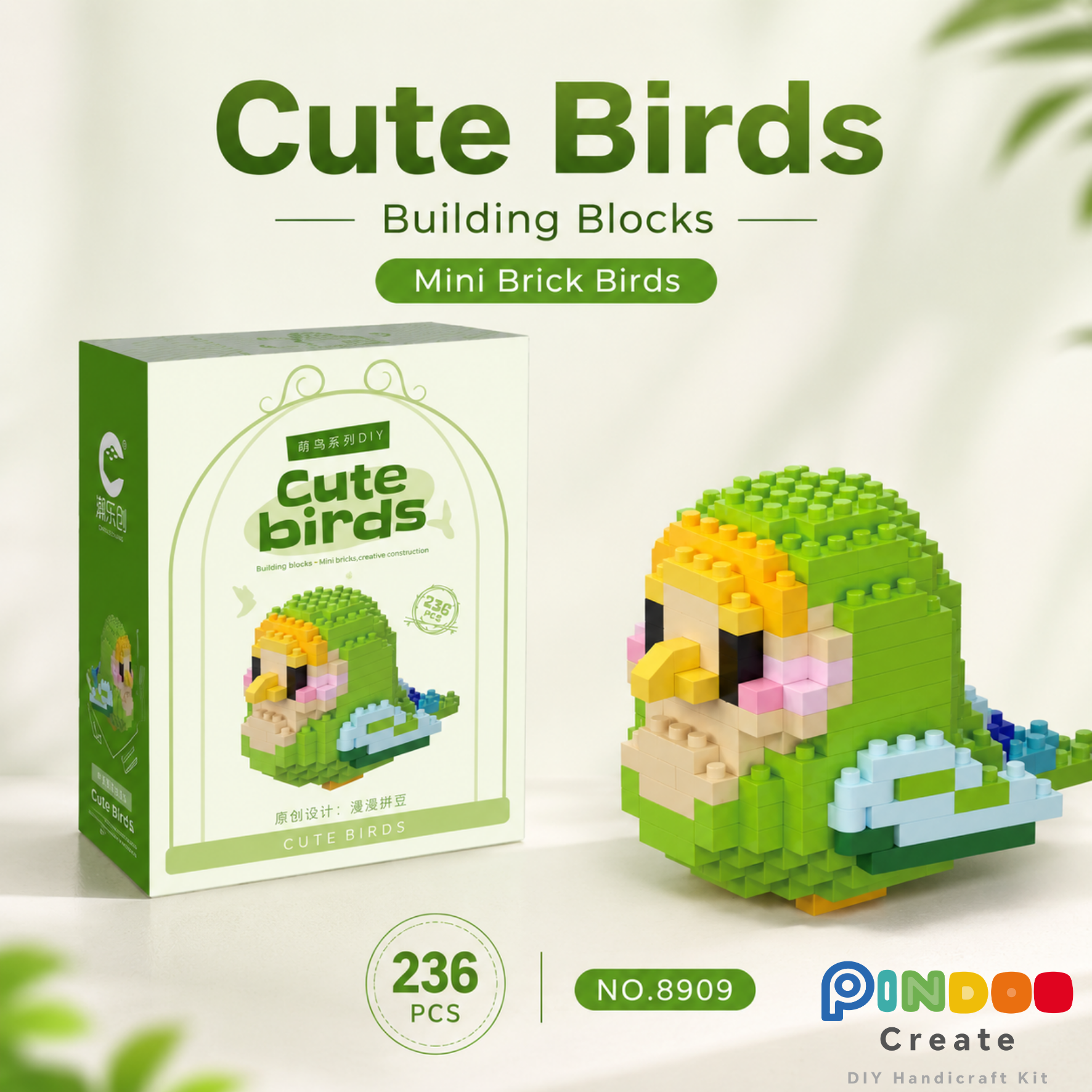 Mini Brick Birds Collection, 12 Cute Bird Building Kits
