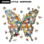 Butterfly Garden Wooden Puzzle, Colorful Shaped Jigsaw with Display Box