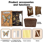 Butterfly Garden Wooden Puzzle, Colorful Shaped Jigsaw with Display Box