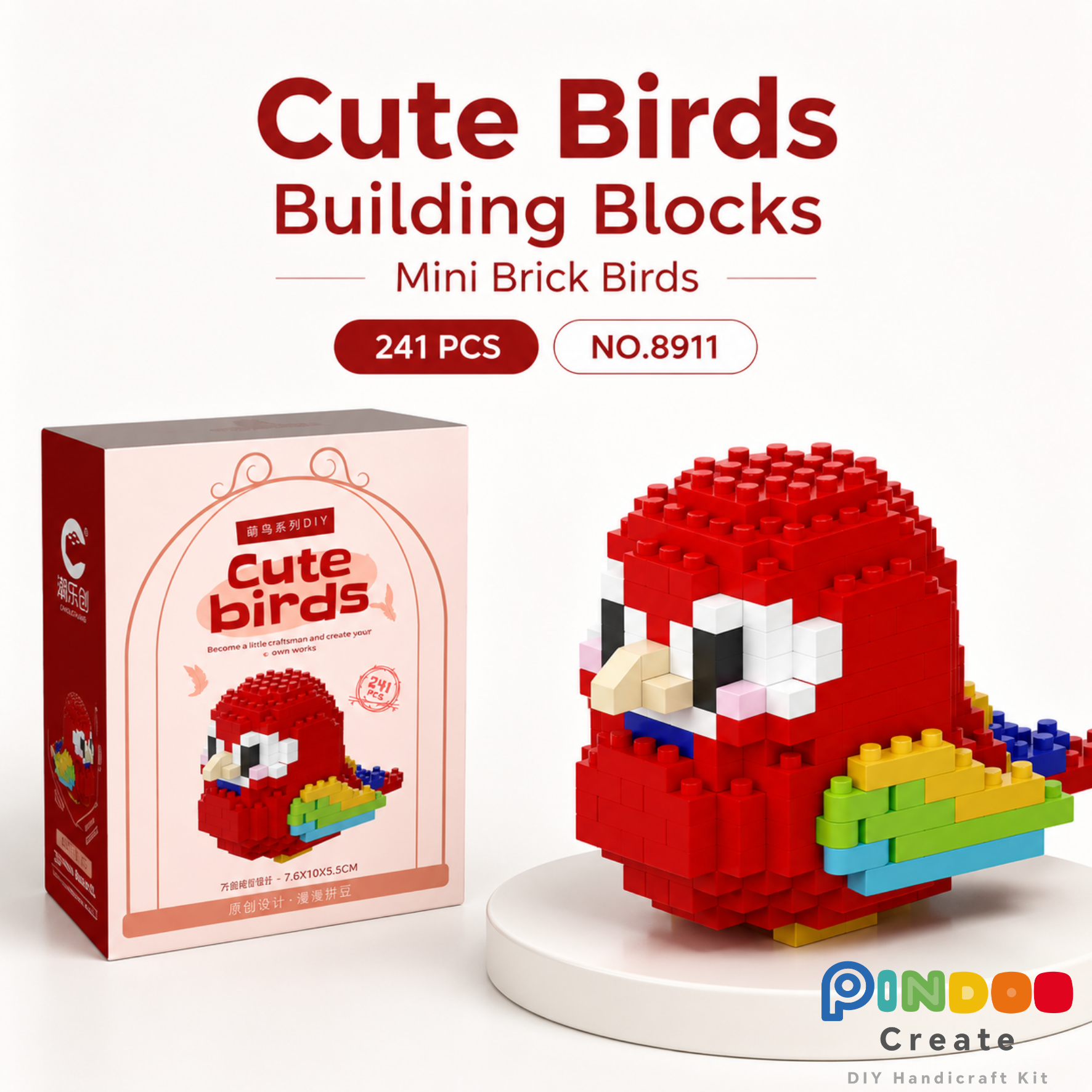 Macaw, Mini Brick Cute Bird